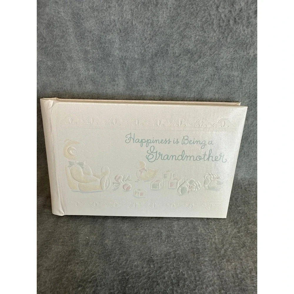 VTG C R Gibson Baby Photo Album Memory Book Happiness is Being a Grandmother New